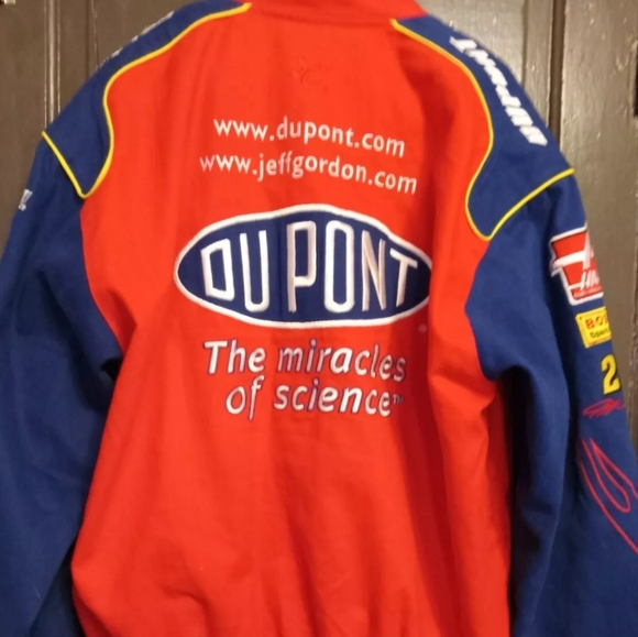 NASCAR Chase Authentics Drivers Line DuPont #24 Flame Sleeve Snap Front Coat L - Picture 2 of 6